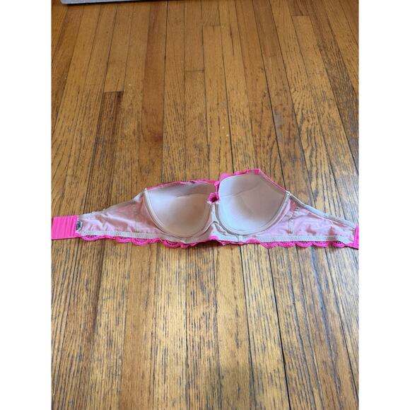 Aerie Bra Balconette Hot Pink Lace Underwire 34D No Straps GUC - Picture 5 of 5